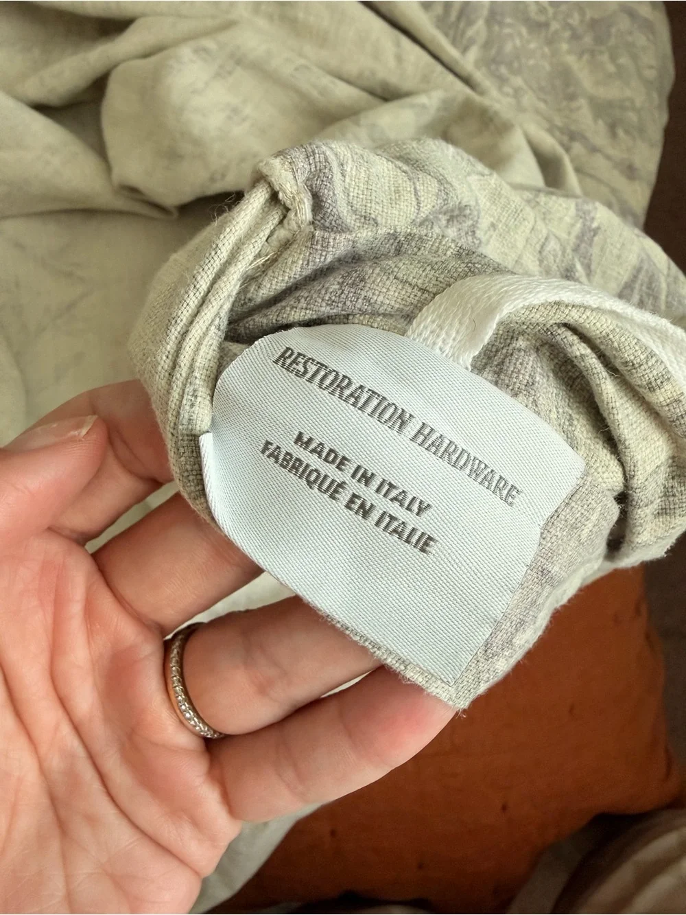 Restoration Hardware Light Gray Damask Comforter